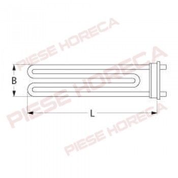 Rezistenta boiler masina de spalat vase, pahare , PALUX, putere 2000W, alimentare 230V, 1 circuit, lungime-395mm, dimensiuni flansa 70x18mm